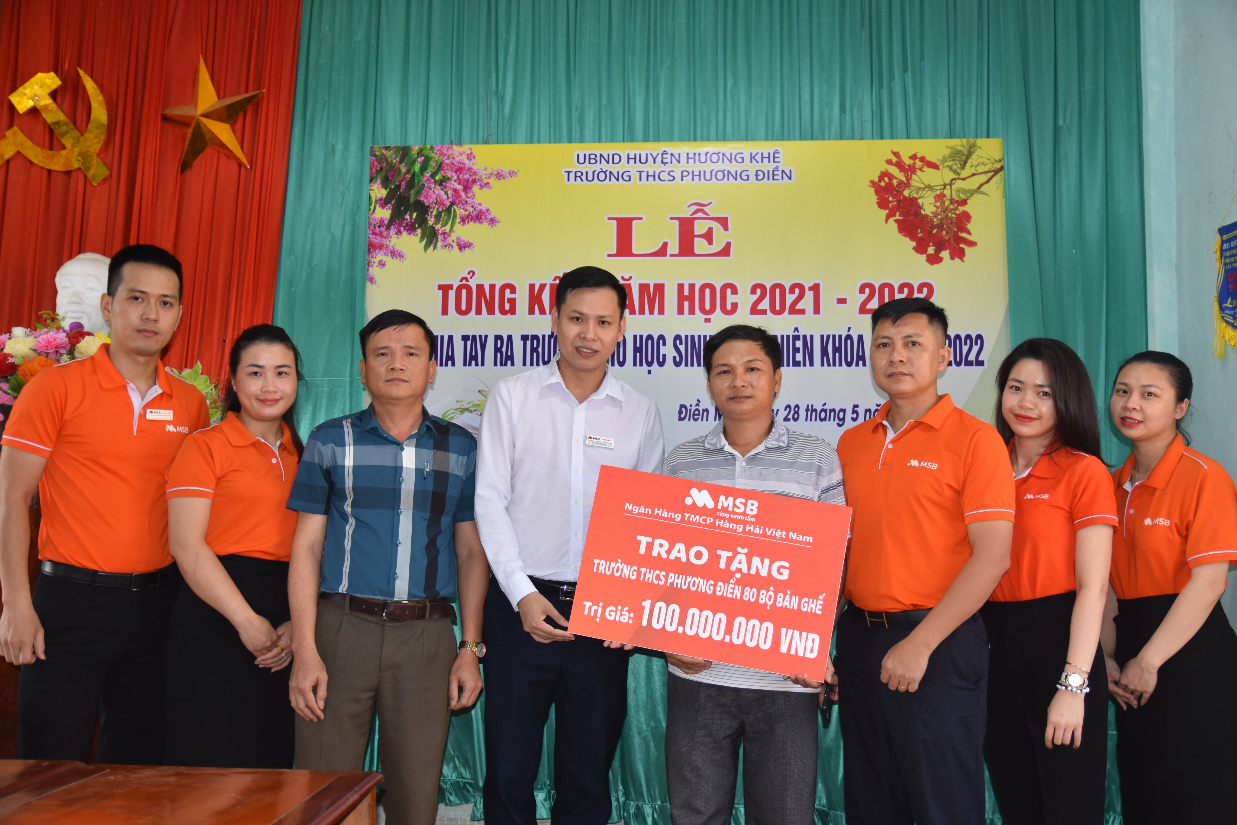 Ngân hàng MSB tặng gói hỗ trợ cơ sở vật chất hơn 100 triệu đồng cho trường học tại Hà Tĩnh